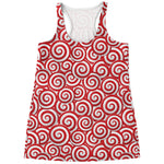 Red Lollipop Candy Pattern Print Women's Racerback Tank Top