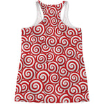 Red Lollipop Candy Pattern Print Women's Racerback Tank Top