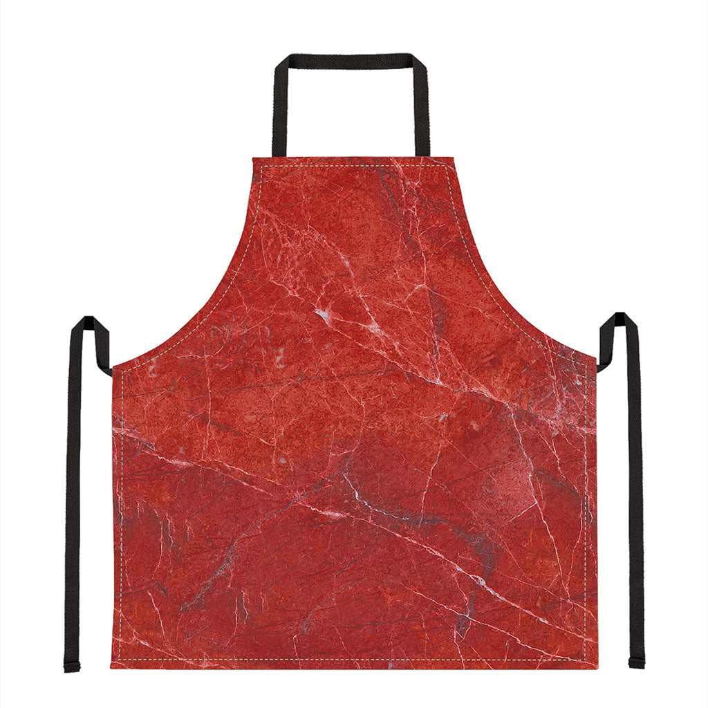 Red Marble Print Apron