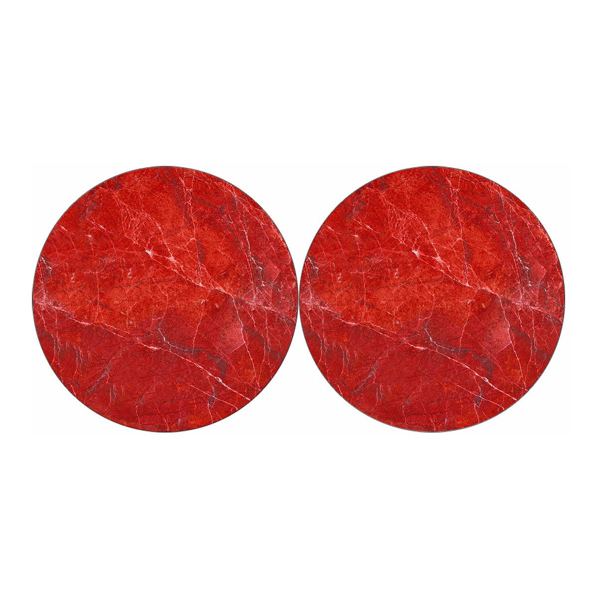 Red Marble Print Car Coasters