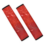 Red Marble Print Car Seat Belt Covers