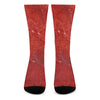 Red Marble Print Crew Socks