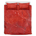 Red Marble Print Duvet Cover Bedding Set