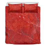 Red Marble Print Duvet Cover Bedding Set