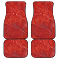 Red Marble Print Front and Back Car Floor Mats