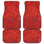 Red Marble Print Front and Back Car Floor Mats