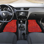 Red Marble Print Front and Back Car Floor Mats