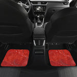 Red Marble Print Front and Back Car Floor Mats