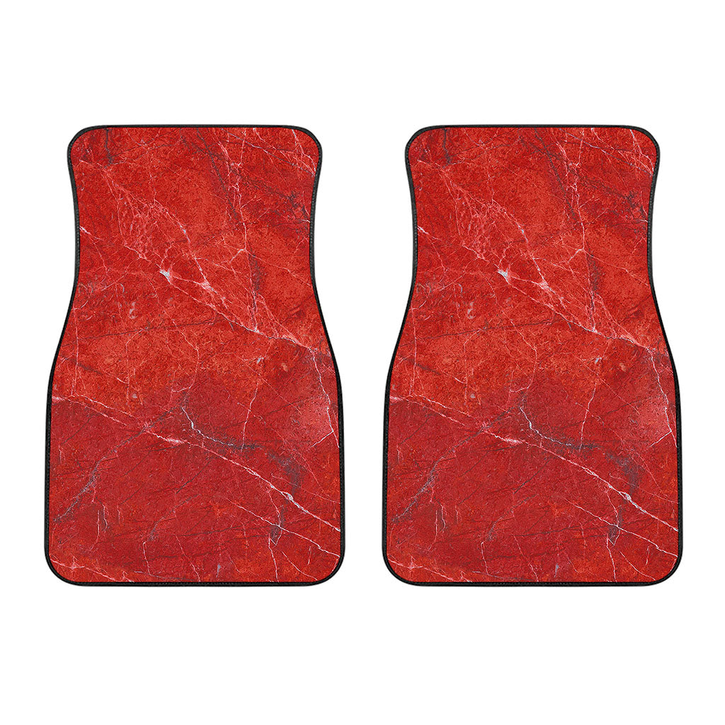 Red Marble Print Front Car Floor Mats
