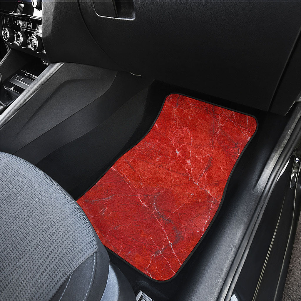 Red Marble Print Front Car Floor Mats