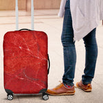 Red Marble Print Luggage Cover GearFrost