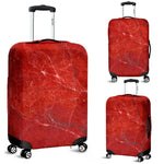 Red Marble Print Luggage Cover GearFrost