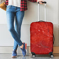 Red Marble Print Luggage Cover