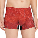 Red Marble Print Men's Boxer Briefs