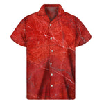 Red Marble Print Men's Short Sleeve Shirt