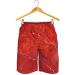 Red Marble Print Men's Shorts