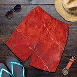 Red Marble Print Men's Shorts