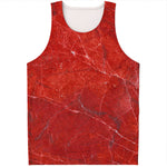 Red Marble Print Men's Tank Top