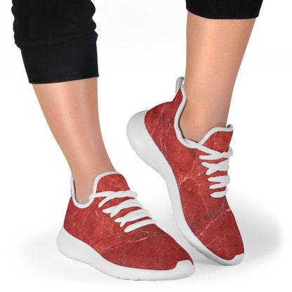 Red Marble Print Mesh Knit Shoes GearFrost