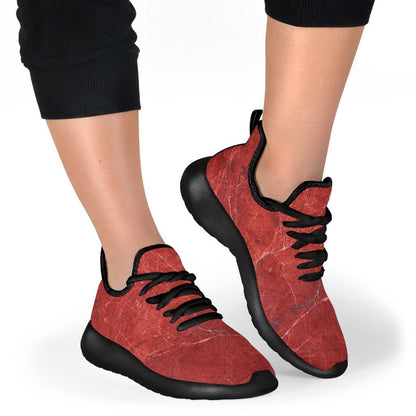 Red Marble Print Mesh Knit Shoes GearFrost