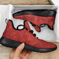 Red Marble Print Mesh Knit Shoes