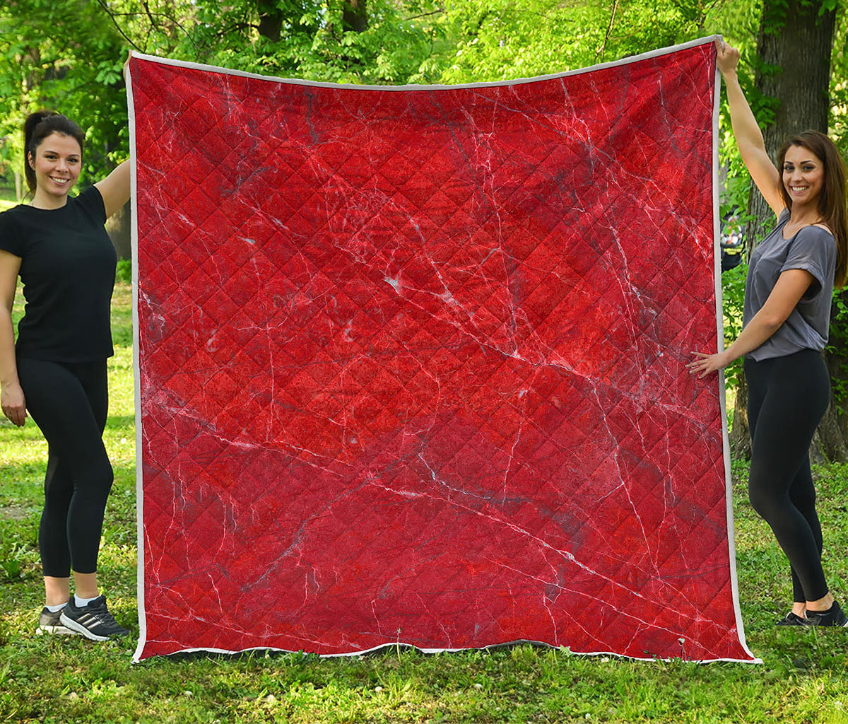 Red Marble Print Quilt