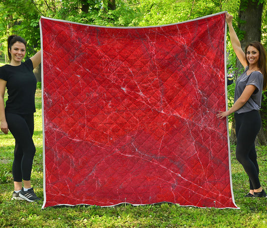 Red Marble Print Quilt
