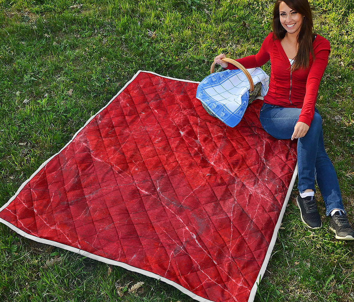 Red Marble Print Quilt