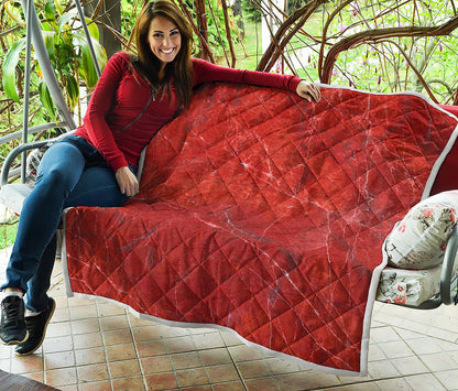 Red Marble Print Quilt