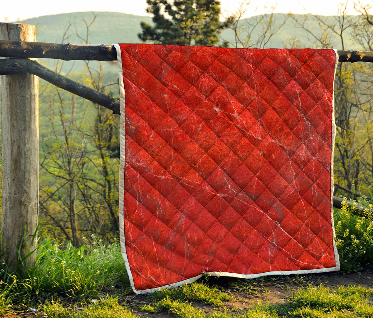 Red Marble Print Quilt