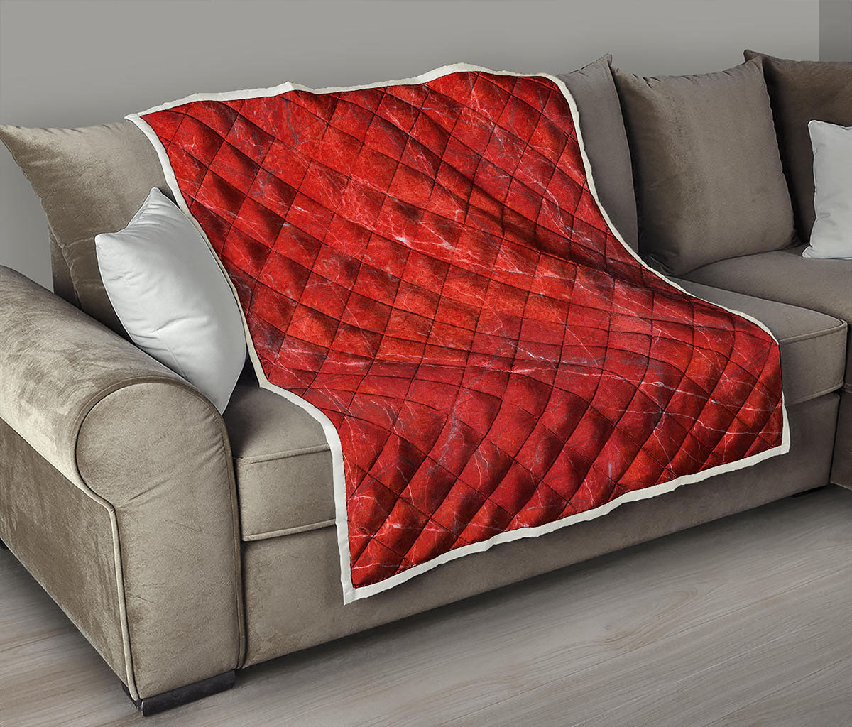 Red Marble Print Quilt