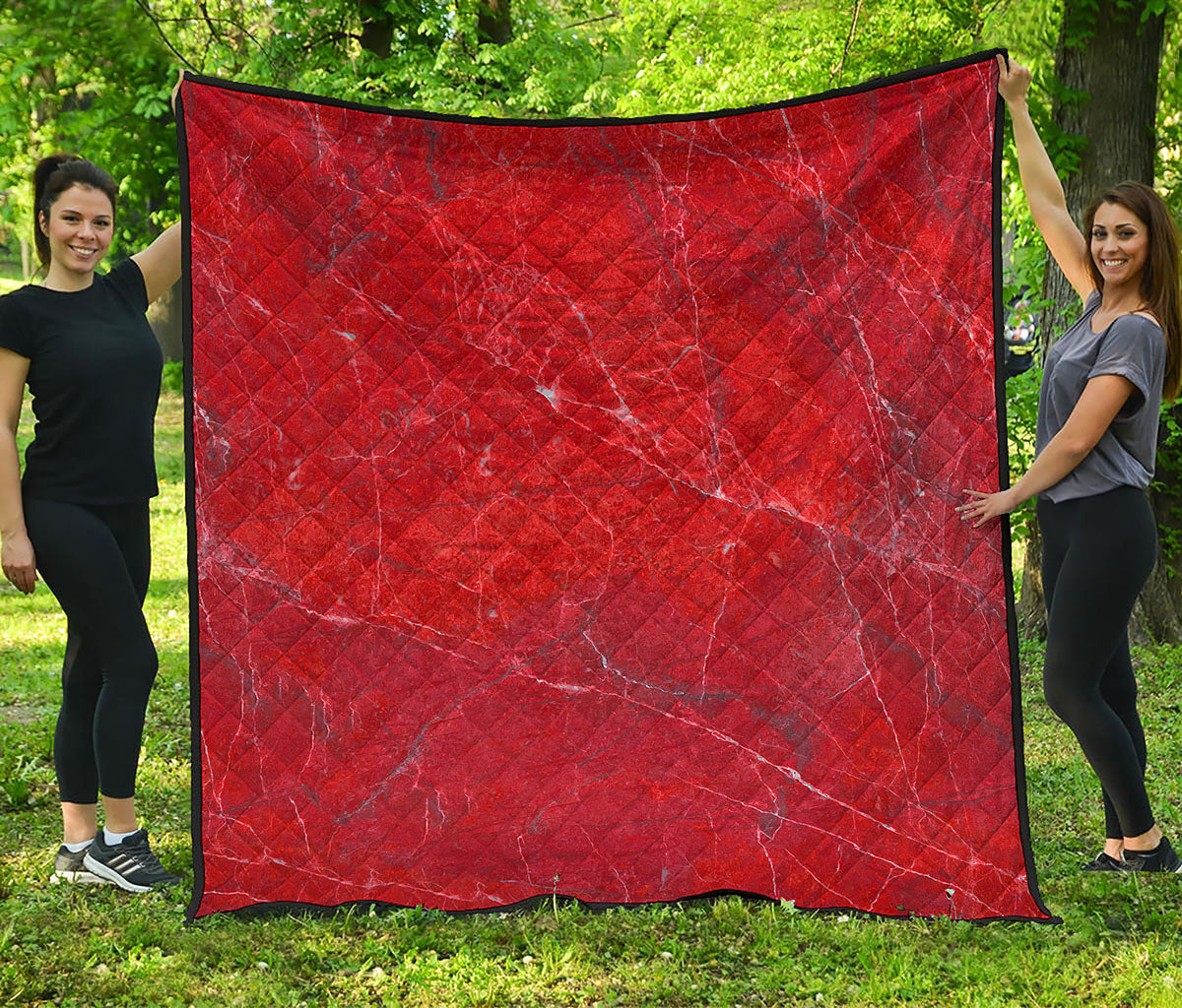 Red Marble Print Quilt