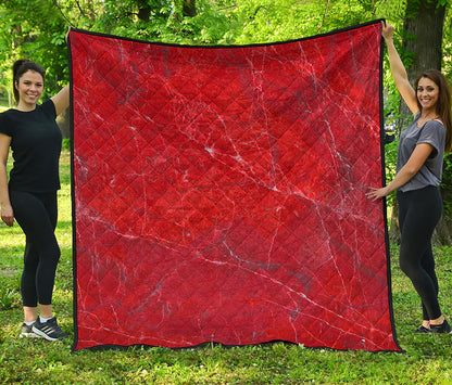 Red Marble Print Quilt