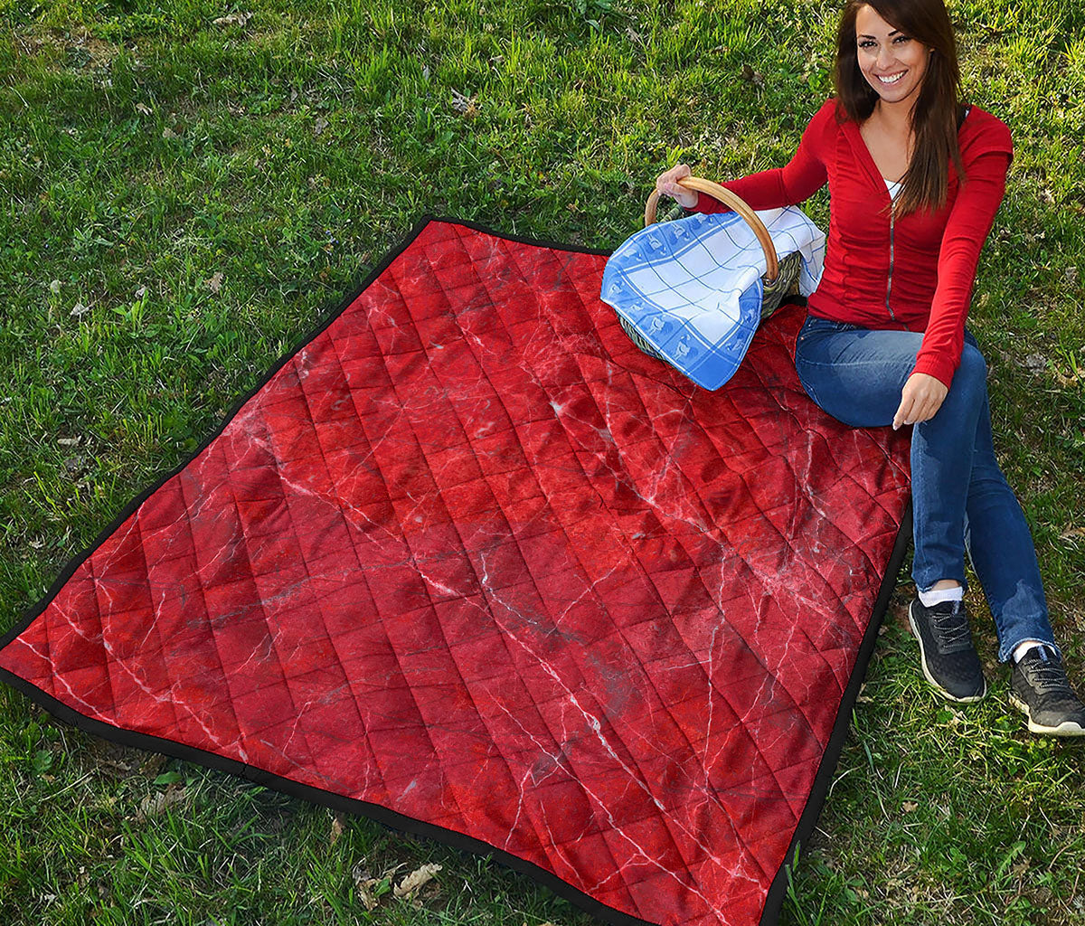 Red Marble Print Quilt