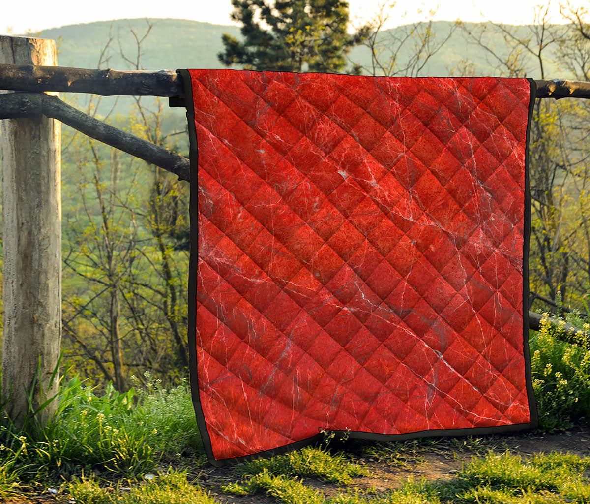 Red Marble Print Quilt