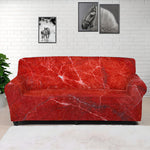 Red Marble Print Sofa Cover