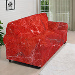 Red Marble Print Sofa Cover