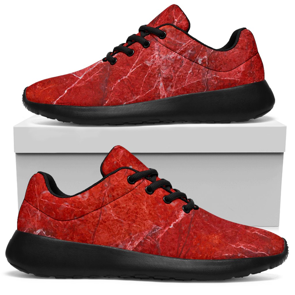 Red Marble Print Sport Shoes GearFrost