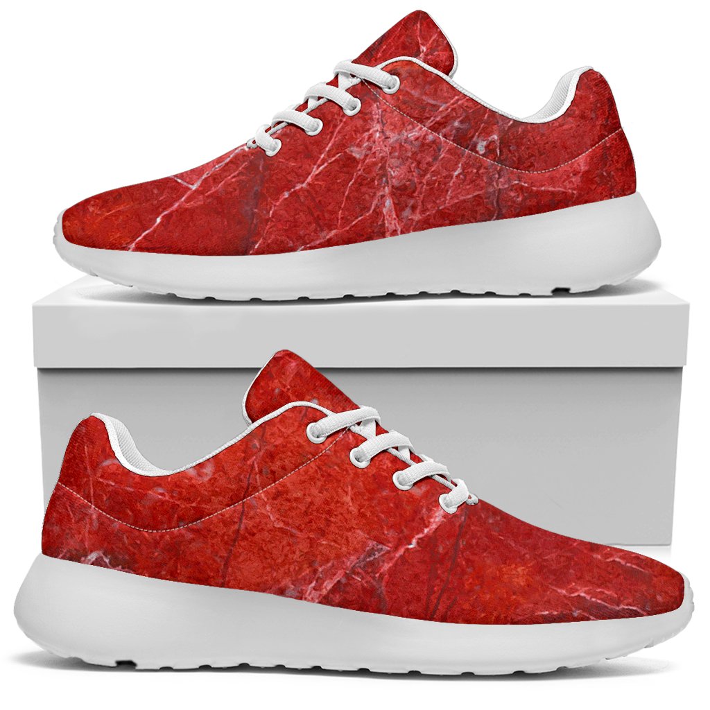 Red Marble Print Sport Shoes GearFrost