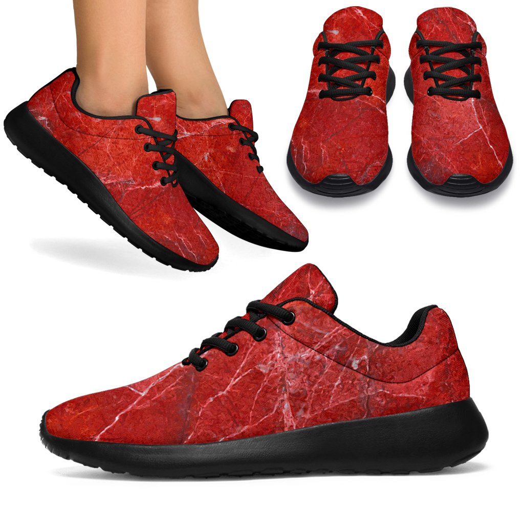 Red Marble Print Sport Shoes GearFrost