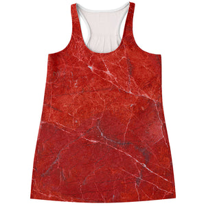 Red Marble Print Women's Racerback Tank Top