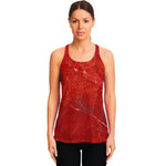 Red Marble Print Women's Racerback Tank Top