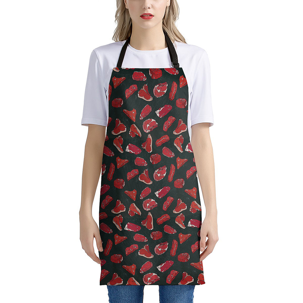 Red Meat Pattern Print Apron