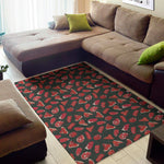 Red Meat Pattern Print Area Rug