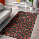 Red Meat Pattern Print Area Rug