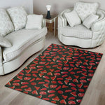 Red Meat Pattern Print Area Rug