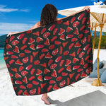 Red Meat Pattern Print Beach Sarong Wrap