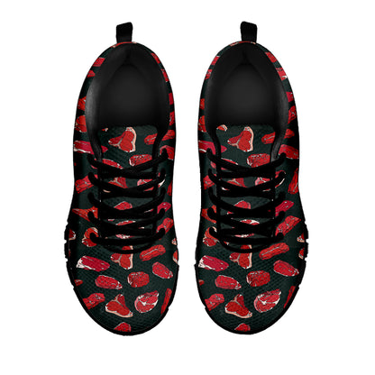 Red Meat Pattern Print Black Sneakers