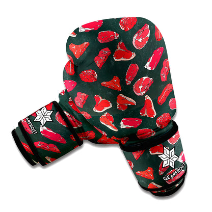 Red Meat Pattern Print Boxing Gloves
