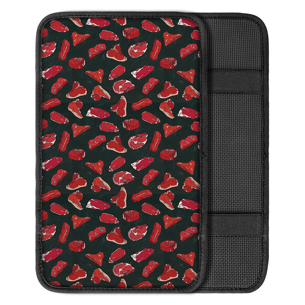 Red Meat Pattern Print Car Center Console Cover